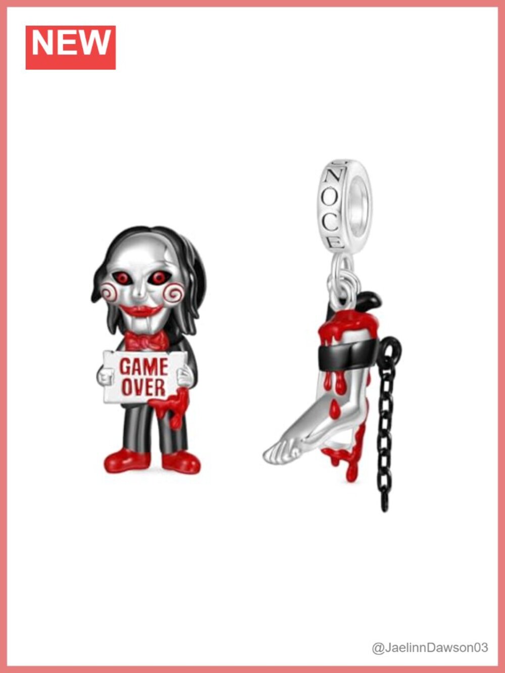 S925 Sterling Silver Horror Movie Charm Bead for Bracelet or Necklace